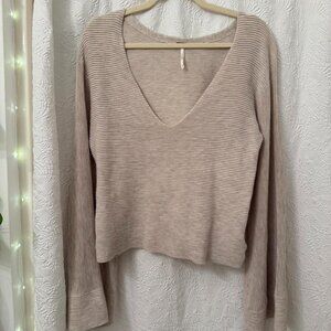 Free People Women's Tan and Cream Jumper